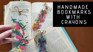 DIY  Handmade Laminated Bookmarks With Crayons  Mum Boya ile PVC Kaplı Kitap Ayracı Yapımı [upl. by Idak408]