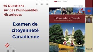 Test de Citoyenneté canadienne  Personnalités Historique  60 Questions [upl. by Neelasor]