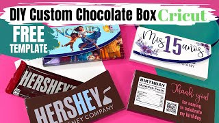 DIY Custom Chocolate Boxes with Cricut Print then Cut and FREE TEMPLATE Tutorial for beginners [upl. by Neema]