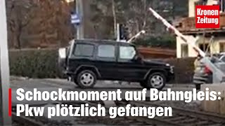 Schockmoment auf Bahngleis Pkw plötzlich gefangen  kronetv NEWS [upl. by Pompea943]