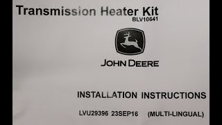 John Deere 3025e Transmission Heater Install [upl. by Bak]