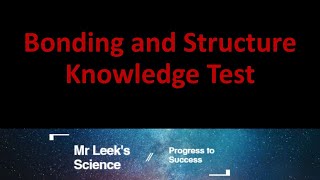 07 Bonding and Structure Knowledge  revision for AQA combined and triple Higher and Foundation [upl. by Imoin]