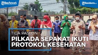 Tiga Paslon yang Maju di Pilkada Karawang 2020 Lakukan Deklarasi Patuh Protokol Kesehatan Covid19 [upl. by Selestina]