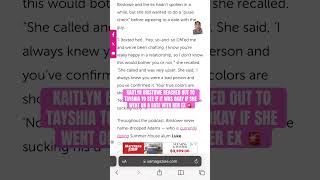 KailtynBristowe reached out to TayshiaAdams to date her ex 😳🚨 [upl. by Anelrahs]