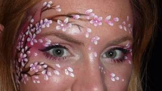 Cherry Blossom Face Painting Tutorial [upl. by Rozanne]