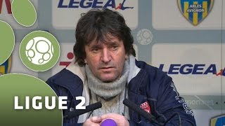 Conférence de presse AC Arles Avignon  Nîmes Olympique 01  20142015 [upl. by Lytsirhc960]