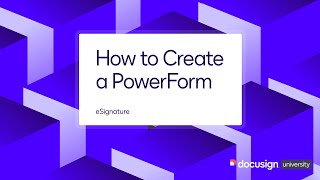 Docusign eSignature How to Create a PowerForm [upl. by Gerrard]