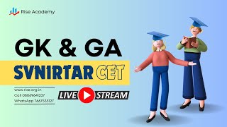 SVNIRTAR CET 2024 Preparation by Rise Academy  GK and GA Lec 1 svnirtarcet svnirtar nildcet cet [upl. by Luthanen]