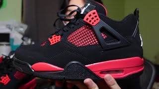 Jordan 4 Red Thunder From DHGate  Review  On Foot [upl. by Petulah303]