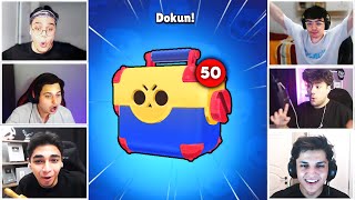 6 YOUTUBERLA EFSANE MEGA KUTU AÇTIK😮Brawl Stars [upl. by Adan]