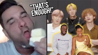 BTS being done with interviews for 8 minutes straight  Couples Reaction [upl. by Aliakim]