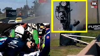 Damien Flack crash Aussie Racing Cars Damien Flack conscious after horror crash at Bathurst2015 [upl. by Udell]