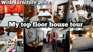 Finally Home tour vlog agya with furniture price😍top floor house tour l 4th floor kholi chath or ghr [upl. by Emina]