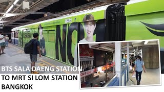 Walk from BTS Sala Daeng to MRT Si Lom subway station Bangkok [upl. by Dorrie]