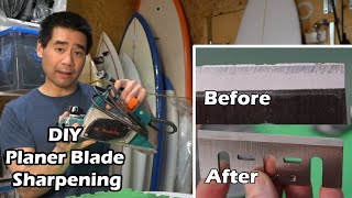 How to Sharpen Planer Blades  Knives  Electric Power Planer [upl. by Mela]