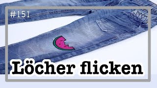 Hose an Knien reparieren  Löcher flicken  mit Anna von einfach nähen [upl. by Corel572]