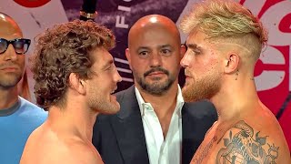 BEN ASKREN amp JAKE PAUL TRADE WORDS DURING INTENSE FACE OFF AT WEIGH IN  FULL WEIGH IN VIDEO [upl. by Aviv239]