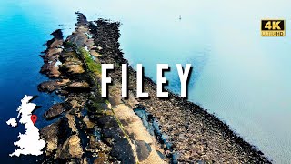 Cinematic Drone Tour of Filey and Filey Beach in North Yorkshire Breathtaking Aerial 4K Scenery [upl. by Anahgem308]