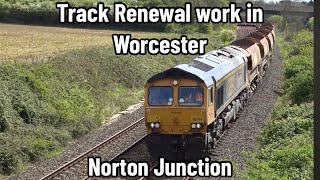 Track Renewals in Worcester  Norton Junction  Top and Tail GBRf 66s to and from Bescot [upl. by Odnam201]