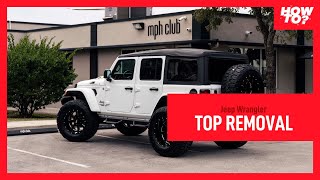 How to Remove the Hardtop and Install a Soft Top  2018 Jeep Wrangler JL [upl. by Eelsnia]