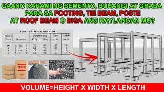 PAG ESTIMATE NG SEMENTO BUHANGIN AT GRABA PARA SA FOOTING AT POSTE [upl. by Rickie447]