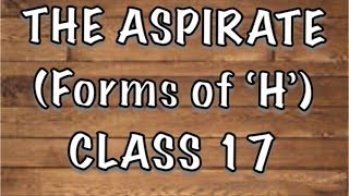 The Aspirate  Different forms of quotHquot  CLASS 17 [upl. by Valonia]