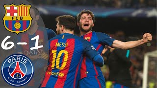 Barcelona vs PSG 61 Extended highlights UCL 201617 Barcelona Historic Remontada [upl. by Dubois]