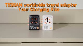 Solution for global charging🌎🔌TESSAN worldwide travel adapter — Your Charging Visa😉 [upl. by Croteau176]