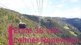 Seilbahn Rittner  Oberbozen  Rittnerbahn  Erste 3S von Leitner Ropeways [upl. by Adien]