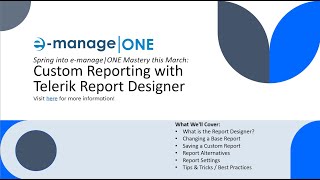 Live Webinar Custom Reporting with Telerik Report Designer [upl. by Subocaj178]