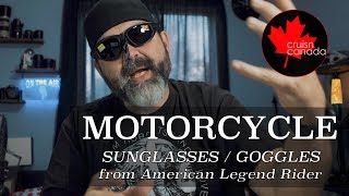 We Take A Look At 5 Different Motorcycle GlassesGoggles From American Legend Rider [upl. by Atnoid]