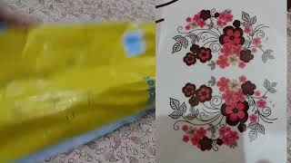 unboxing of wallsticker from flipkartwall top stickeraffordable wall stickerflowers wall sticker [upl. by Dorion122]