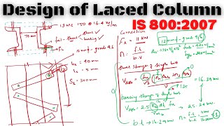 Design of Laced Column as per IS 800 2007 [upl. by Ahtelahs]