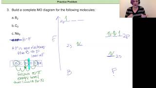 Chem 161 Lecture 8O Practice Problem Solution 4 Heteronuclear Diatomic MO Diagram [upl. by Prudi]