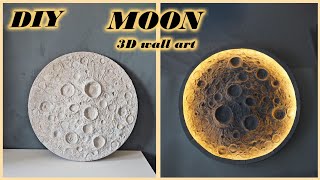 Making MOON lamp  DIY moon 3D textured wall art [upl. by Ciri]