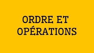 Ordre et opérations pour le 2 ème année collège الترتيب و العمليات للسنة الثانية إعدادي [upl. by Golub]