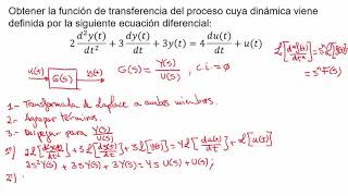 Obtención de la función de transferencia a partir de la ecuación diferencial de un proceso [upl. by Llerrot]