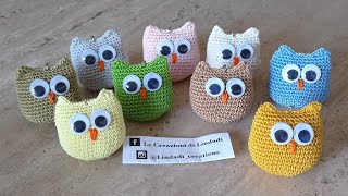 Tutorial Portachiavi Amigurumi Uncinetto Gufo Portafortuna  Crochet Keychain Owl [upl. by Shreve]