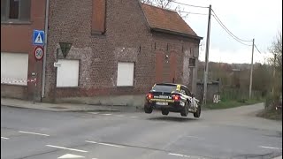 Short Rally van Moorslede 2023  SS6 Dadizele 3  all cars  chicane and jump raw footage [upl. by Akcirderf]