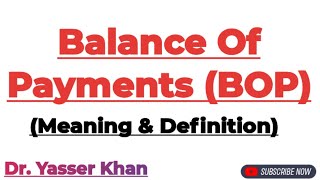 Balance Of Payments  BOP  Meaning Of Balance Of Payments  International Economics  Economics [upl. by Yatnuhs]