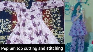 peplum top cutting and stitching in easy way trending stitch stitching stitchwithshaziya [upl. by Doralyn]