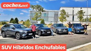 Comparativa SUV Hyundai Tucson Toyota RAV4 VW Tiguan Ford Kuga  Prueba Híbridos Enchufables [upl. by Kip427]