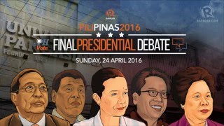 PiliPinasDebates2016 Analysis and commentary before the 3rd COMELEC Presidential Debate [upl. by Hanna]