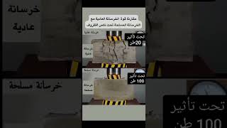 قوة الخرسانة العادية مقارنةً مع المسلحة construction reinforcement building ترند اكسبلور [upl. by Xela508]