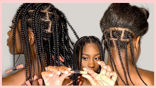 Mini Plaits Tutorial  Relaxed Hair  Protective Style [upl. by Lodge20]