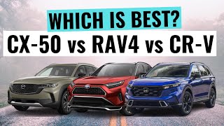 2023 Toyota RAV4 VS Mazda CX50 VS Honda CRV  Which SUV Is Best [upl. by Sandler]