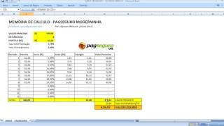 PAGSEGURO moderninha  COMPREENDA O CÁLCULO DOS JUROS  Planilha Download [upl. by Napoleon]