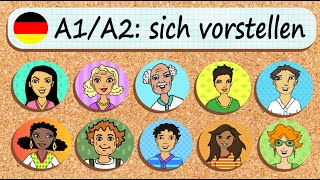 Deutschkurs A1  A2  sich vorstellen amp kennenlernen  Wie heißt du  Wie heißen Sie  German [upl. by Jankell373]