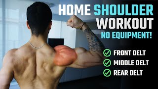 How To Grow Bigger Shoulders At Home NO WEIGHTS WORKOUT [upl. by Selrhc]