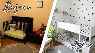 KIDS TINY BEDROOM MAKEOVER ON A BUDGET  DIYS WE SURPRISED THEM WITH A NEW BEDROOM IN ONE DAY😱 [upl. by Filia]